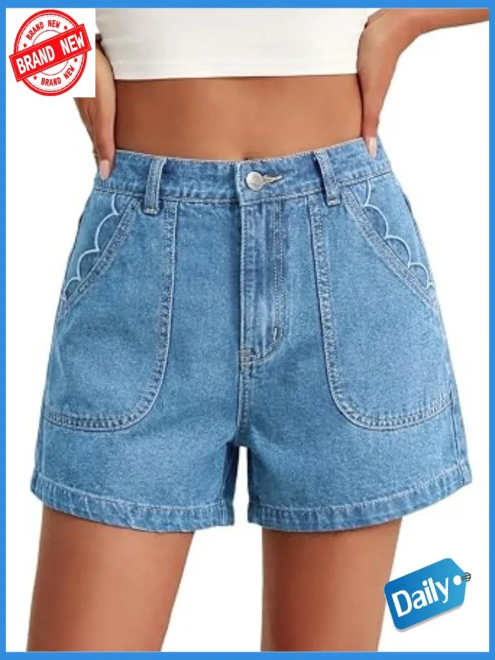 Baggy High Waisted Jean Shorts Wide Leg Jorts Vintage Denim Shorts